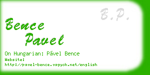 bence pavel business card